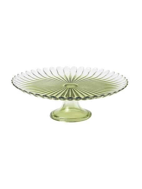 Taartplateau Verde van glas, Glas, Groen, Ø 33 x H 10 cm
