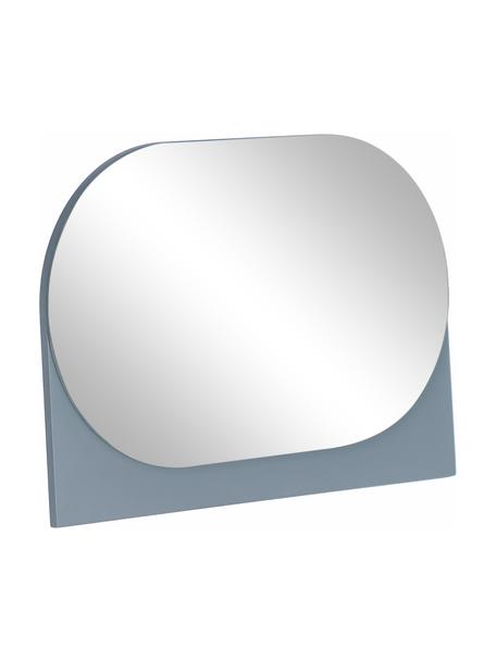 Ovaler Kosmetikspiegel Mica mit grauem Holzrahmen, Rahmen: Mitteldichte Holzfaserpla, Spiegelfläche: Spiegelglas, Grau, 23 x 16 cm