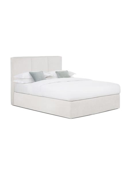 Łóżko kontynentalne Oberon, Nogi: tworzywo sztuczne, Greige tkanina, S 180 x D 200 cm, stopień twardości H2
