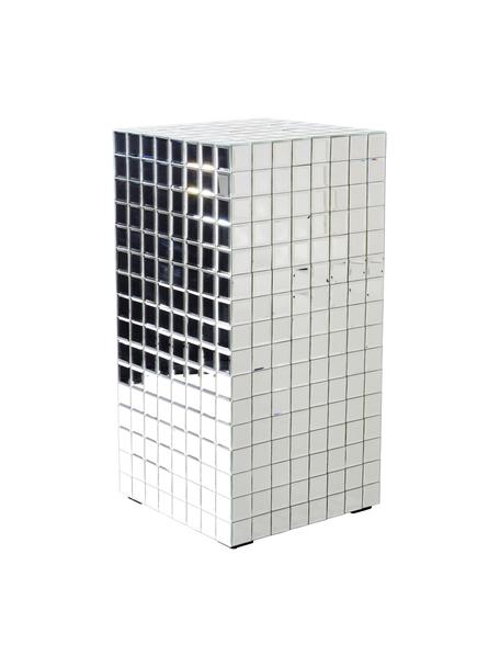 Dekosäule Disco mit Spiegelmosaik, Korpus: Mitteldichte Holzfaserpla, Chromfarben, B 40 x H 80 cm