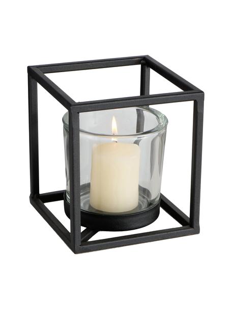 Portacandela Quattro, Struttura: metallo rivestito, Nero, Larg. 16 x Alt. 18 cm