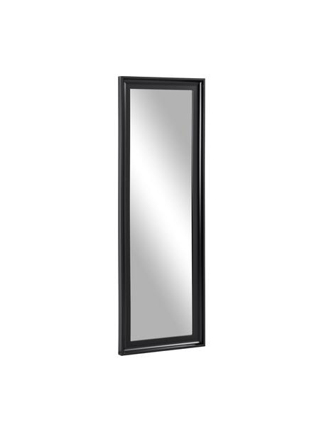 Eckiger Wandspiegel Romila mit schwarzem Rahmen, Rahmen: Kunststoff, Rückseite: Mitteldichte Holzfaserpla, Spiegelfläche: Spiegelglas, Schwarz, B 52 x H 153 cm