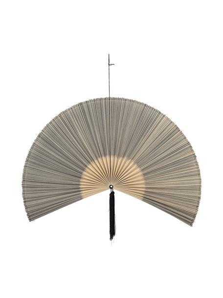 Dekoracja ścienna z drewna bambusowego Jaime, Drewno bambusowe, bawełna, Czarny, beżowy, S 145 x W 72 cm