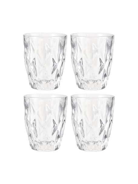 Poháre na vodu so štruktúrovaným vzorom Colorado, 4 ks, Sklo, Priehľadná, Ø 8 x V 10 cm, 260 ml