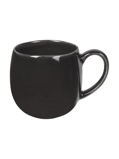 Tasses à thé XL artisanales Nordic Coal, 2 pièces, Grès cérame, Anthracite, Ø 9 x haut. 10 cm, 450 ml