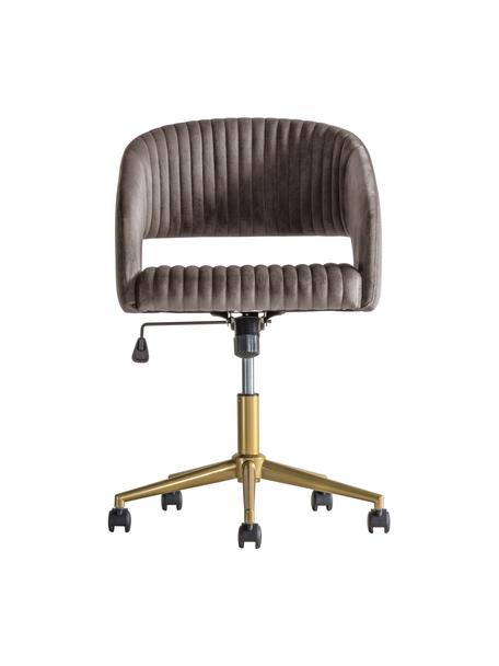Krzesło biurowe z aksamitu Murray, obrotowe, Tapicerka: aksamit poliestrowy, Nogi: metal galwanizowany, Szary aksamit, S 56 x G 52 cm