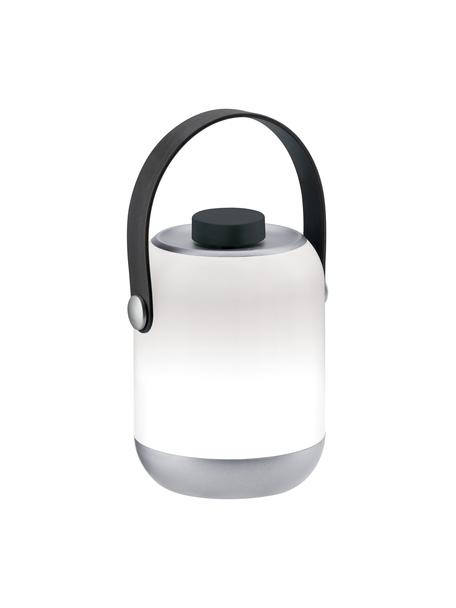 Lámpara de mesa LED Clutch, portátil, Pantalla: plástico, Asa: plástico, Cable: plástico, Blanco, gris, Ø 9 cm x Al 12 cm