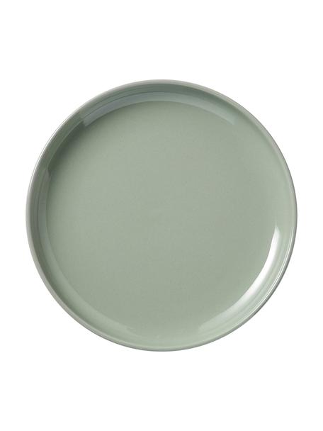 Piattino da dessert in porcellana Nessa 4 pz, Porcellana a pasta dura di alta qualità, Verde salvia, Ø 19 x Alt. 3 cm