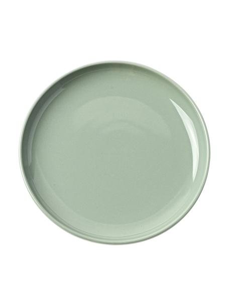 Porzellan Dessertteller Nessa, 4 Stück, Hochwertiges Hartporzellan, Salbeigrün, Ø 19 x H 3 cm