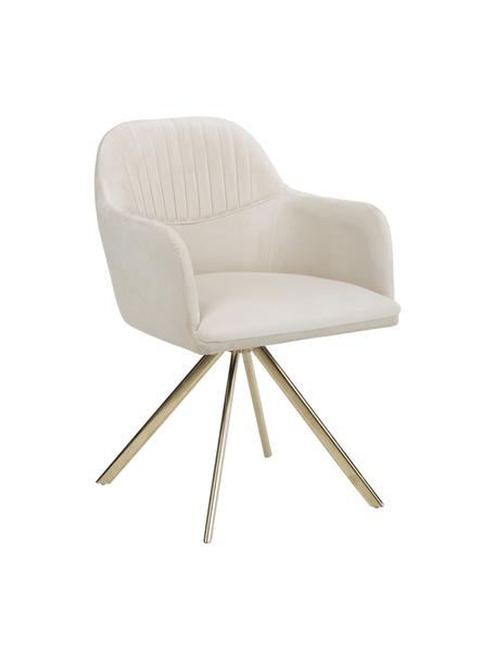 Sametová otočná židle Lola, Bílá, Š 58 cm, H 53 cm