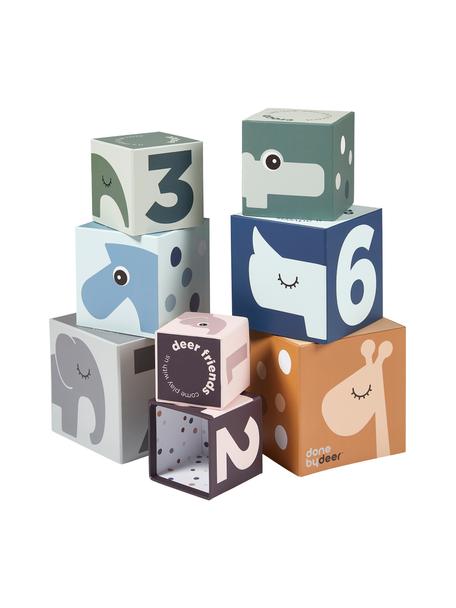 Stapelwürfel-Set Deer Friends, 8-tlg., Karton, laminiert, Bunt, Set mit verschiedenen Größen