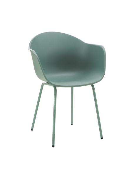 Gartenstuhl Claire, Sitzschale: 65% Kunststoff, 35% Fiber, Beine: Metall, pulverbeschichtet, Grün, B 60 x T 54 cm