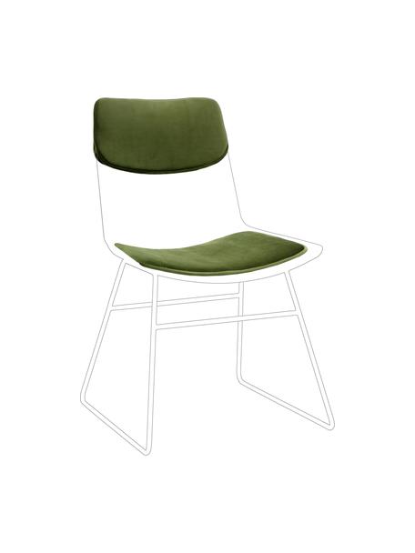Set de cojines para sillas de terciopelo Wire, 2 pzas., Tapizado: 60% algodón, 40% poliéste, Verde, Set de diferentes tamaños
