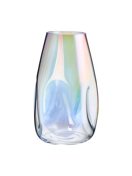 Veľká ručne fúkaná sklenená váza Rainbow, Fúkané sklo, Priehľadná, viac farieb, Ø 20 x V 35 cm