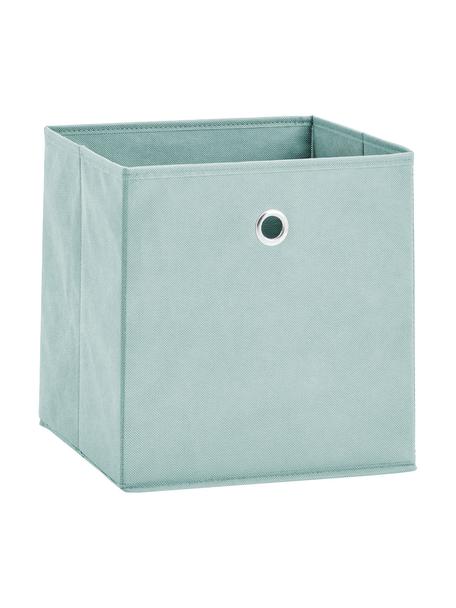 Caja Lisa, Tapizado: tela sin tejer, Estructura: cartón, metal, Verde menta, An 28 x Al 28 cm
