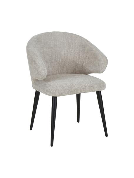 Bouclé fauteuil Celia, Bekleding: bouclé (80% polyester, 20, Poten: gepoedercoat metaal, Bouclé lichtgrijs, B 57 x D 62 cm