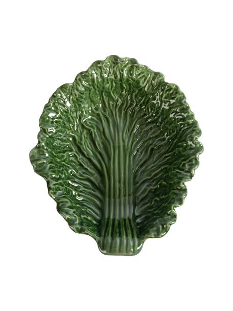 Saladier artisanal Veggie, Grès cérame, Vert, larg. 35 x long. 30 cm