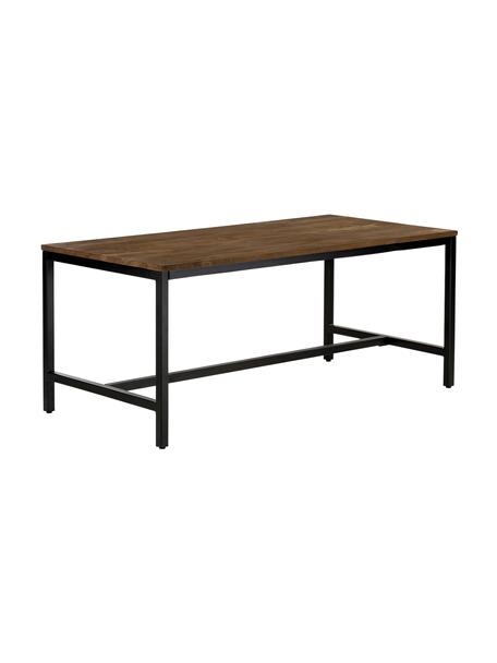 Tavolo in legno massello Raw, 180x90 cm, Struttura: ferro verniciato a polver, Legno di mango, Larg. 180 x Prof. 90 cm