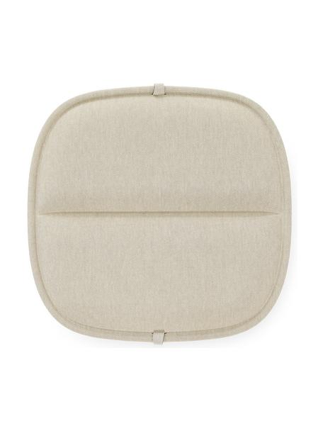 Cojín de asiento para exterior Hiray, Funda: fibra sintética con cara , Beige claro, blanco, An 36 x L 35 cm
