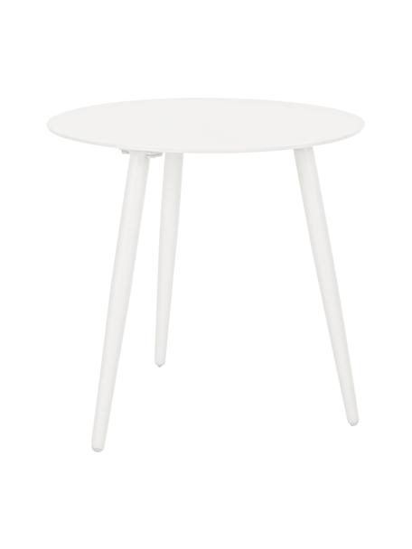Tavolino rotondo da giardino color bianco Ridley, Bianco, Ø 50 x Alt. 48 cm