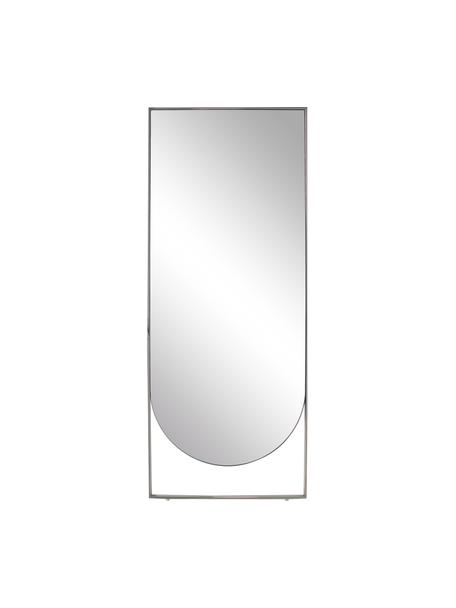 Rechthoekige leunende spiegel Masha met zilverkleurige metalen frame, Lijst: gepoedercoat metaal, Zilverkleur, B 65 x H 160 cm