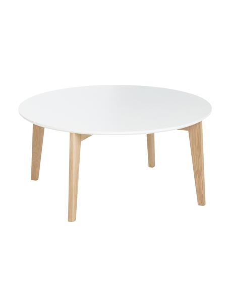 Kulatý konferenční stolek ve skandinávském stylu Lucas, Bílá, dub, Ø 90 cm, V 42 cm