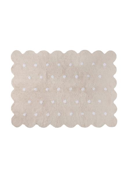 Ručně vyrobený koberec Biscuit, Béžová, bílá, Š 120 cm, D 160 cm