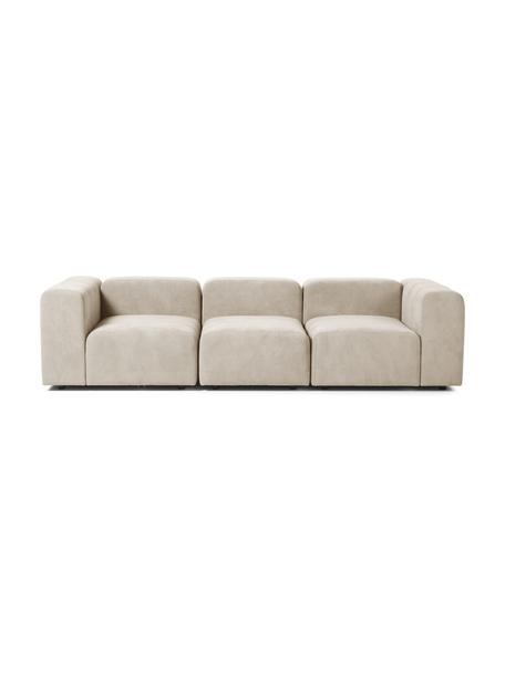 Modulaire bank Lena (4-zits), Bekleding: geweven stof (88% polyest, Frame: grenenhout, multiplex, ha, Poten: kunststof, Geweven stof beige, B 284 x D 106 cm