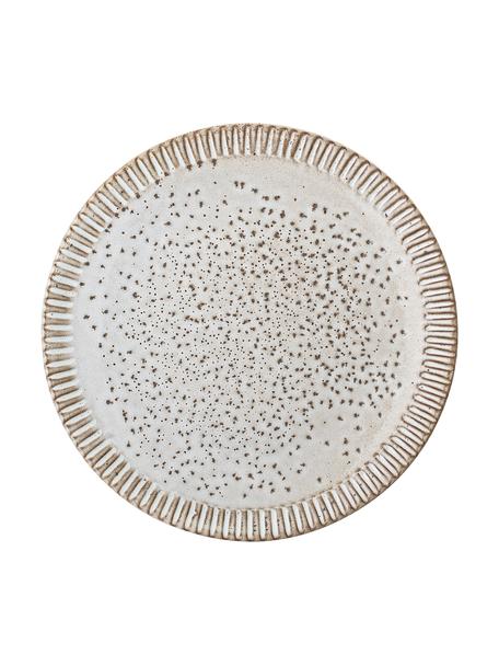Ručne vyrobený raňajkový tanier s reaktívnou glazúrou Thea, 4 ks, Kamenina, Krémová, strakatá, Ø 20 cm