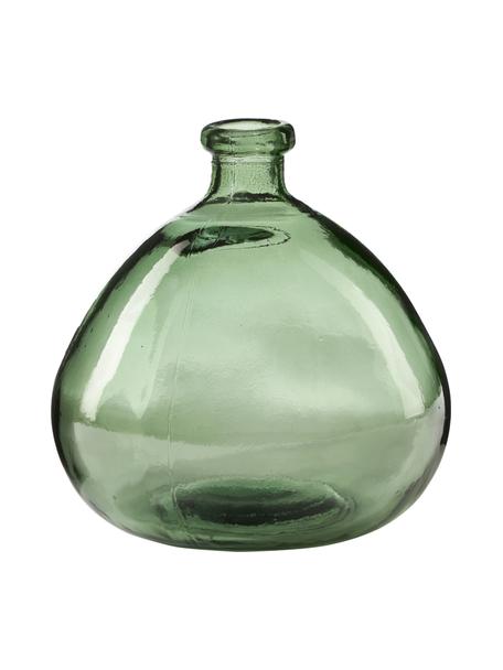 Flaschenvase Dina in Grün, Recyceltes Glas, GRS-zertifiziert, Grün, Ø 20 x H 23 cm