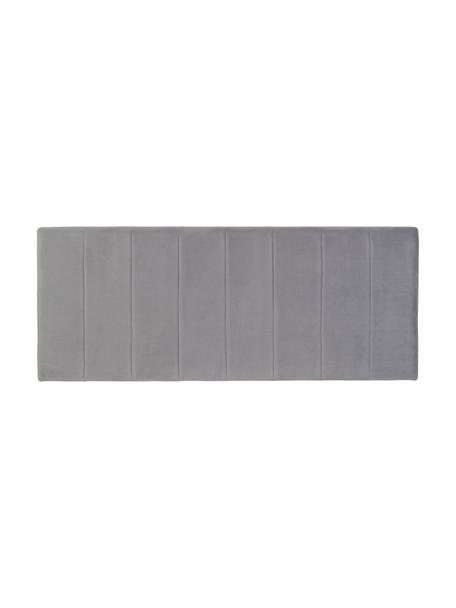 Gestoffeerd fluwelen hoofdeinde Adrio in grijs, Bekleding: 100% polyester fluweel, Frame: hout, metaal, Fluweel grijs, 160 x 64 cm