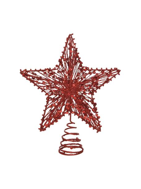 Špic na vianočný stromček Elise, Kov, Červená, Š 20 x V 23 cm