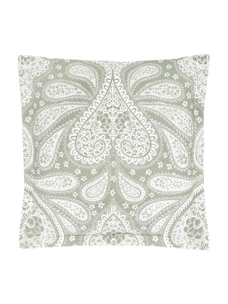 Kussenhoes Manon van biokatoen met paisley patroon, 100% biokatoen, GOTS-gecertificeerd, Groen, B 45 x L 45 cm