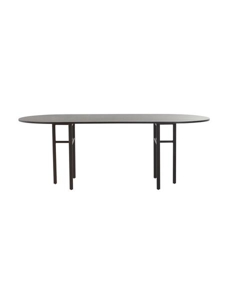 Oválny jedálenský stôl z mangového dreva Vejby, Mangové drevo, čierne lakované, Š 210 x V 75 cm