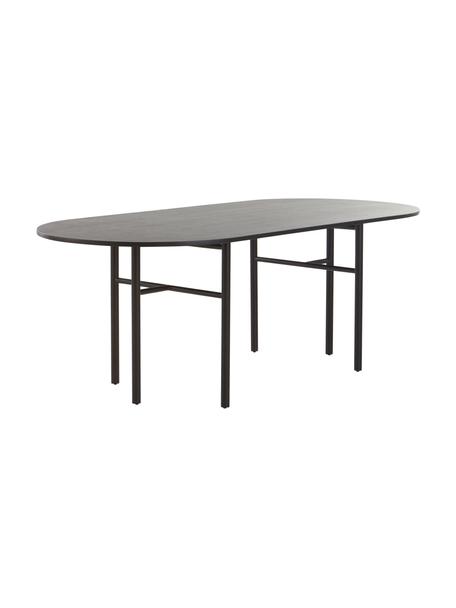 Ovaler Esstisch Vejby aus Mangoholz, 210 x 95 cm, Tischplatte: Mangoholz, Beine: Metall, lackiert, Mangoholz, B 210 x H 75 cm