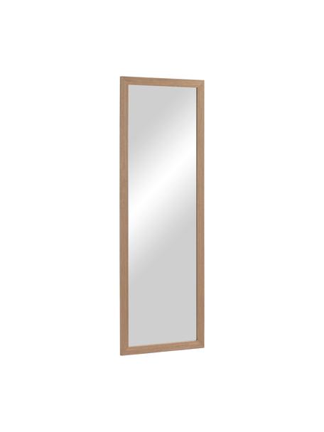 Eckiger Wandspiegel Wilany mit braunem Holzrahmen, Rahmen: Holz, Spiegelfläche: Spiegelglas, Braun , 53 x 153 cm