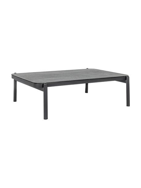 Stolik kawowy ogrodowy ze szklanym blatem Florencia, Blat: szkło powlekane, Stelaż: aluminium malowane proszk, Czarny, ciemnoszary, S 120 x W 36 cm