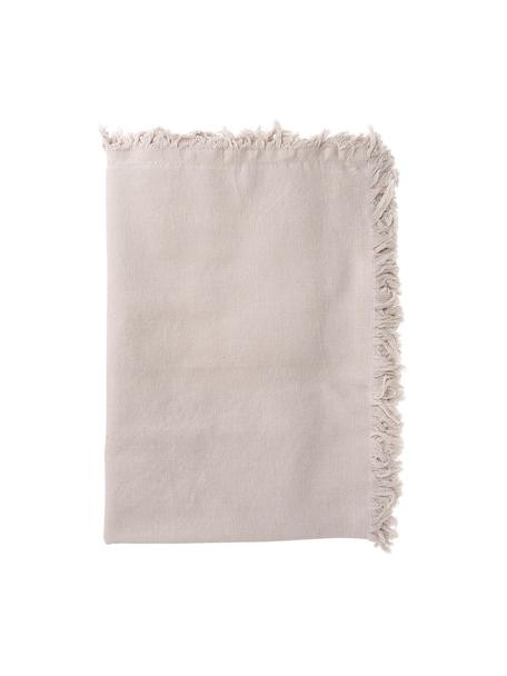 Mantel de algodón con flecos Nalia, Algodón, Beige, De 6 a 8 comensales (An 160 x L 250 cm)
