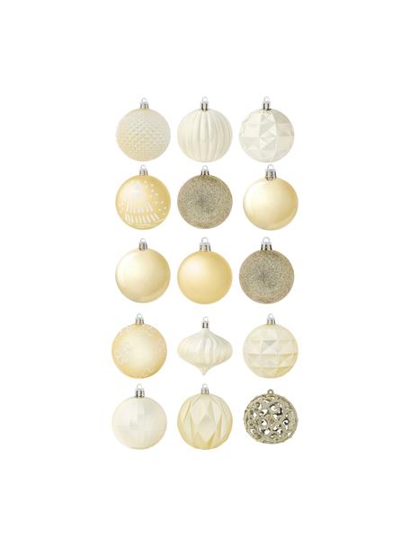 Bruchfestes Weihnachtskugel-Set Victoria, 60-tlg., Polystyrol, Gold- und Champagnerfarben, Ø 7 cm