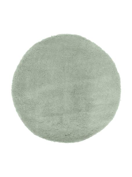 Načechraný kulatý koberec s vysokým vlasem Leighton, Mátově zelená, Ø 150 cm (velikost M)