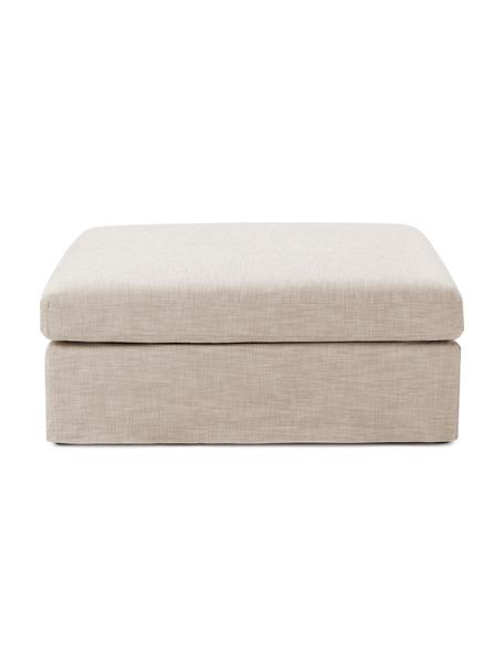 Pouf canapé Russell, Tissu taupe, larg. 103 x haut. 43 cm