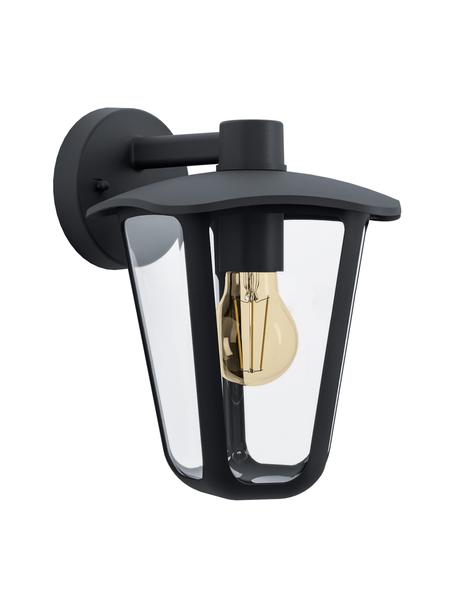 Outdoor wandlamp Monreale in zwart, Lampenkap: kunststof, Zwart, B 23 x H 28 cm