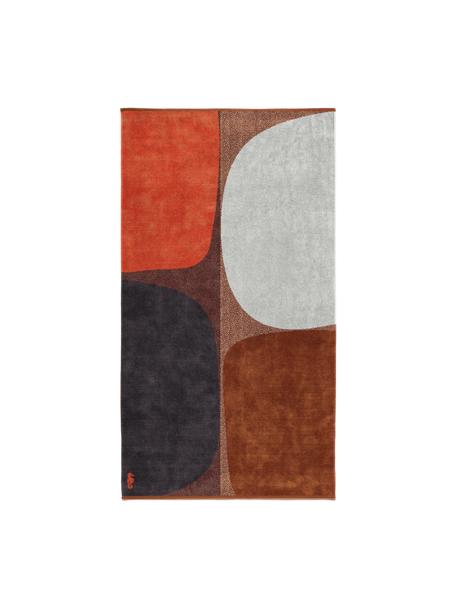 Strandlaken Stones met abstract patroon, Oranje, bruin, wit, zwart, B 100 x L 180 cm