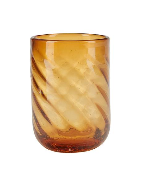 Bicchiere acqua giallo Twist 4 pz, Vetro, Ambrato trasparente, Ø 8 x Alt. 11 cm, 300 ml