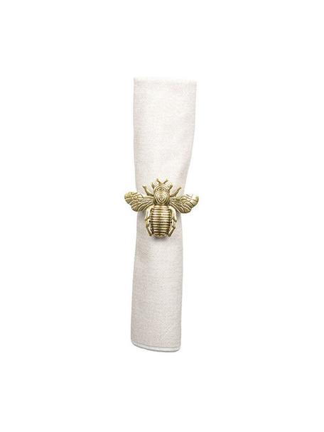 Ronds de serviette de table Bee, 4 pièces, Zinc, Couleur dorée, Ø 4 x haut. 4 cm