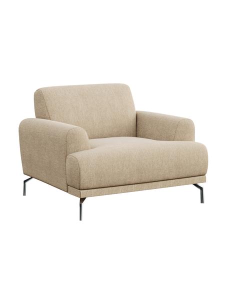 Sillón Puzo, Tapizado: 100% poliéster, Patas: metal, Tejido beige, An 95 x F 84 cm