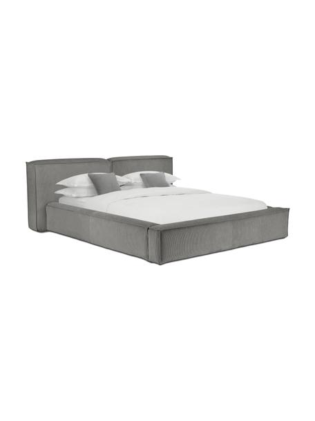 Čalouněná postel z manšestru Lennon, Šedý manšestr, Š 140 cm, D 200 cm