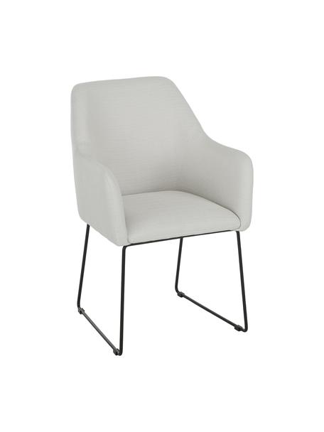 Stolička s opierkami Isla, Krémovobiela, čierna, Š 60 x H 62 cm
