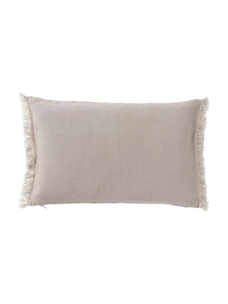 Funda de cojín de lino con flecos Luana, 100% lino

Por naturaleza, el lino tiene un tacto bastante aspero y un aspecto arrugado natural
La alta resistencia al desgarro hace que el lino sea muy resistente., Beige, An 30 x L 50 cm
