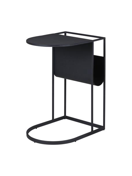 Kovový pomocný stolík s držiakom na časopisy Grayson, Kov s práškovým náterom, Čierna, Š 45 x V 60 cm